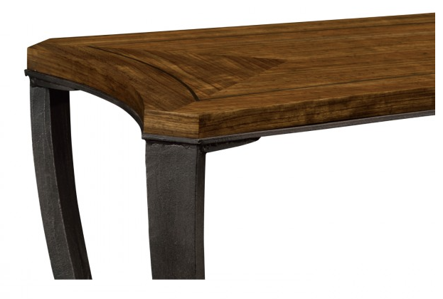 Cambridge Collection - Rectangular Curved Daniella and Burl Walnut Console Table