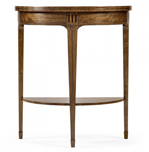 Cambridge Collection - Small Demilune Daniella & Burl Walnut Console Table