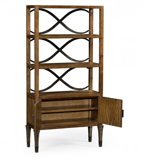 Cambridge Collection - Daniella & Burl Walnut Three-Tier Bookcase