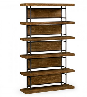 Cambridge Collection - Rectangular Daniella & Burl Walnut Six-Tier Étagère