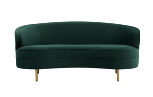 Baila Green Velvet Loveseat