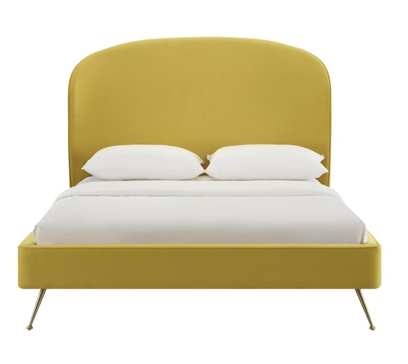 Vivi Burnt Gold Velvet Bed in King