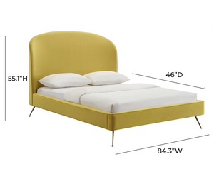 Vivi Burnt Gold Velvet Bed in King