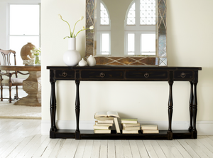 Sanctuary Four-Drawer Thin Console - Ebony