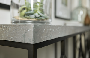 Ciao Bella Metal and Faux Concrete Console Table