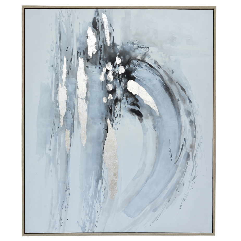 62X52 FRAMED HANDPAINTED ABSTRACT