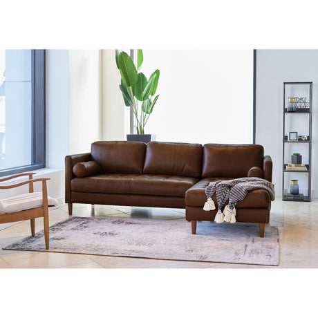 Stockholm Leather Chestnut 2-Piece Sectional Right Chaise