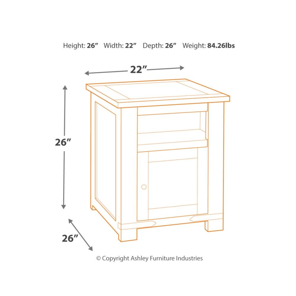 Budmore End Table with USB Ports & Outlets