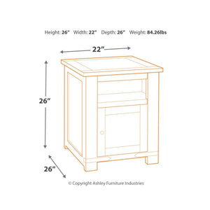 Budmore End Table with USB Ports & Outlets