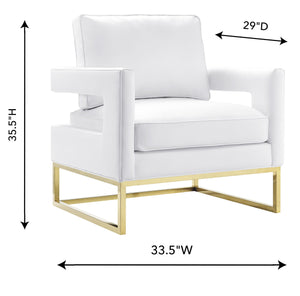 Avery White Leather Chair