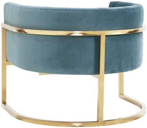 Magnolia Sea Blue Chair with Gold Base