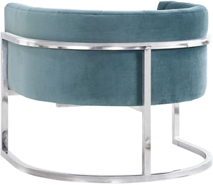 Magnolia Sea Blue Chair with Silver Base