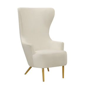 Julia Cream Wingback Velvet Chair