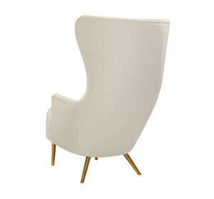 Julia Cream Wingback Velvet Chair