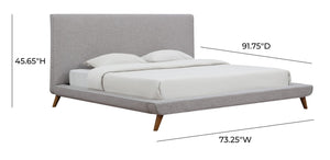 Nixon Beige Linen Bed in Queen