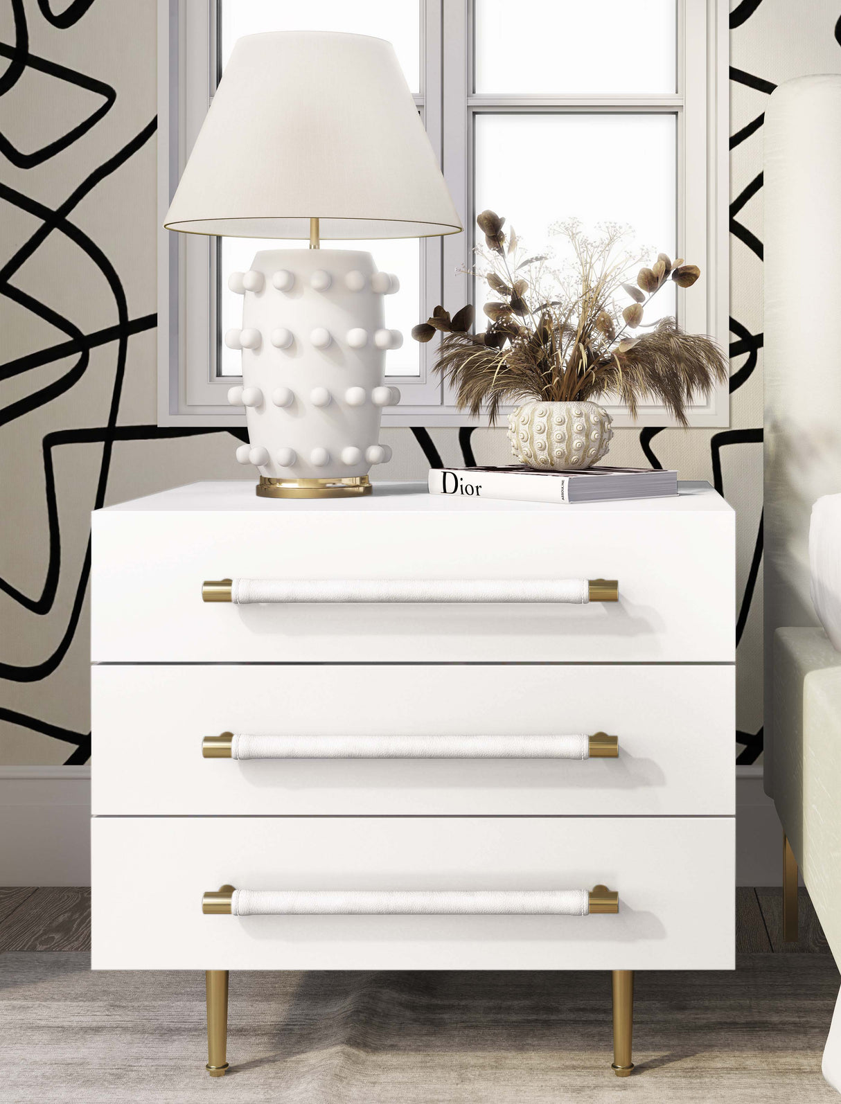 Trident White Nightstand