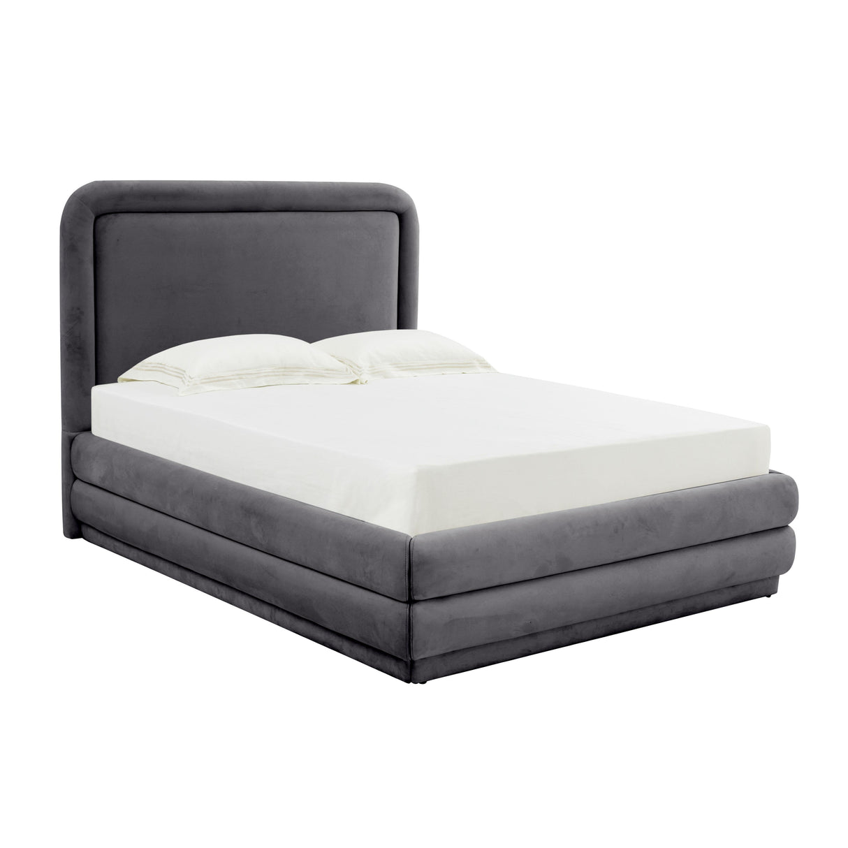 Briella Dark Grey Velvet Bed in Full