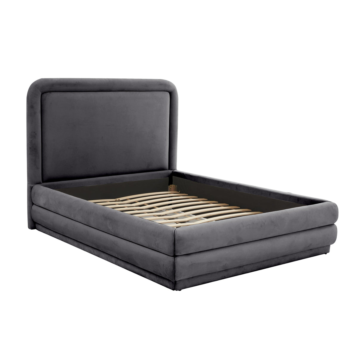 Briella Dark Grey Velvet Bed in Full