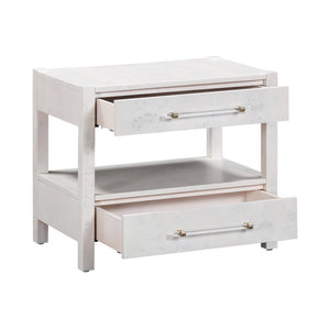 Brandyss White Burl Nightstand