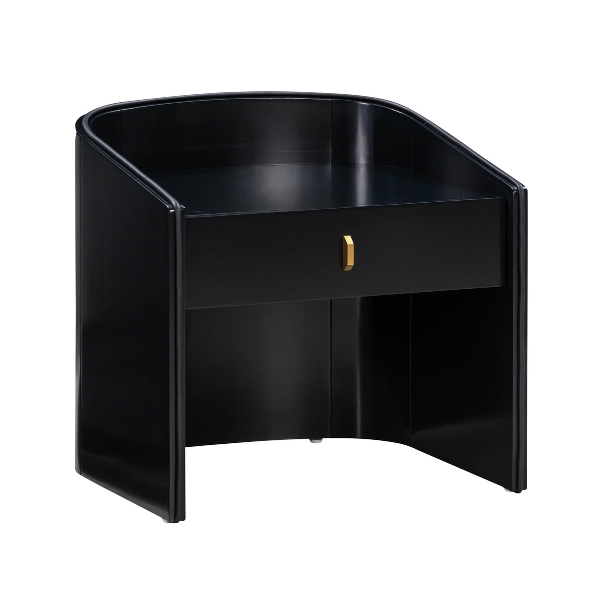 Collins Black Lacquer Nightstand