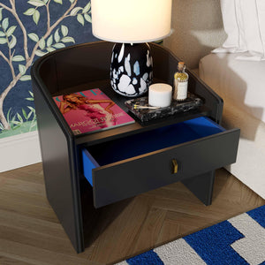 Collins Black Lacquer Nightstand