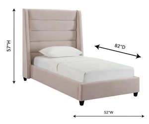 Koah Blush Velvet Bed in Twin