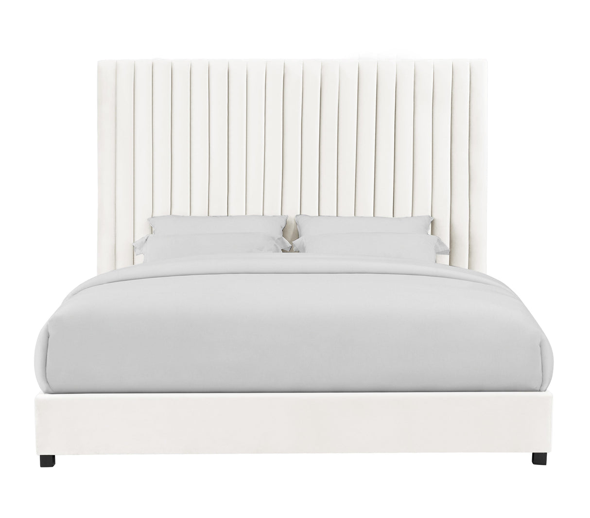 Arabelle White Velvet Bed in Queen