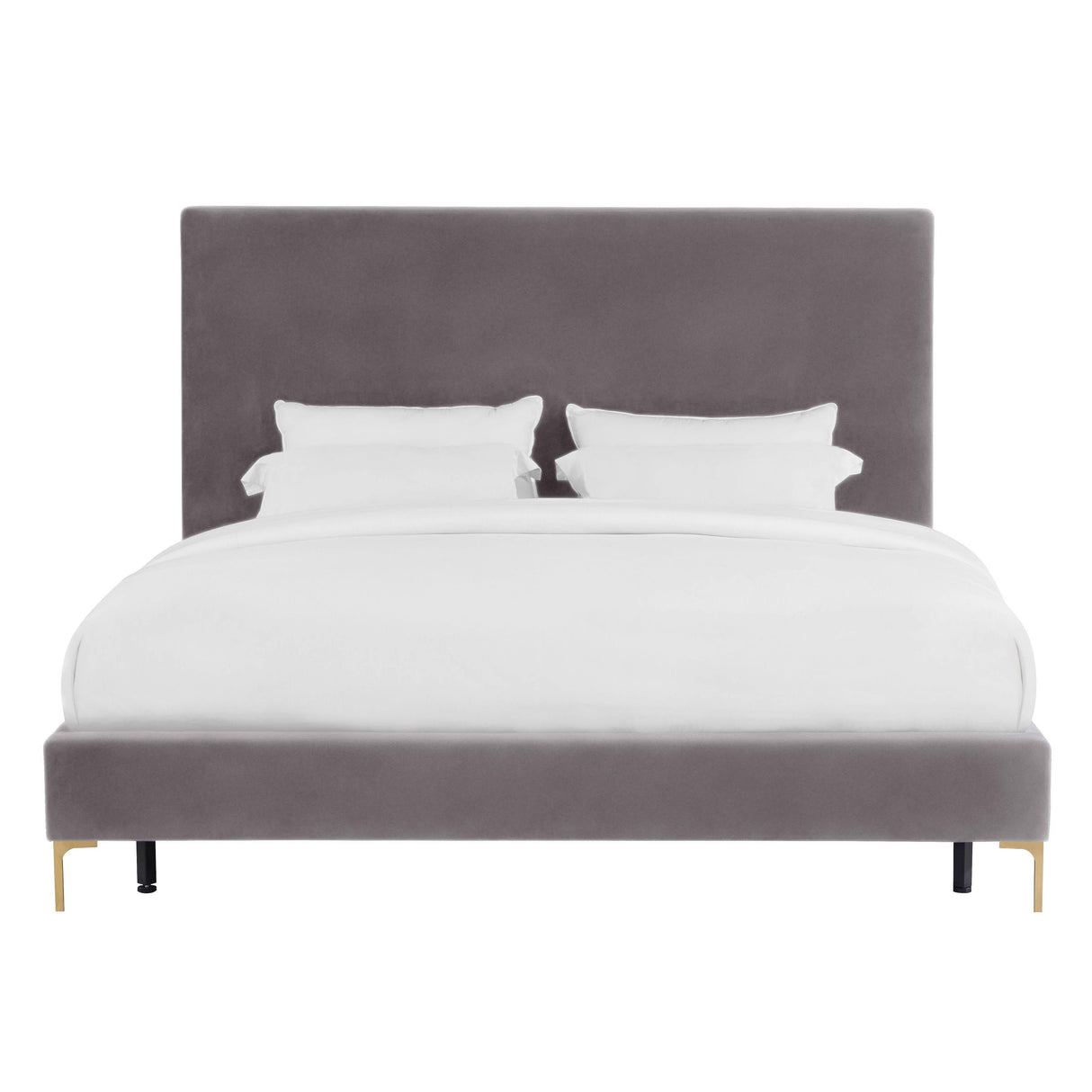 Delilah Grey Velvet Bed in Twin