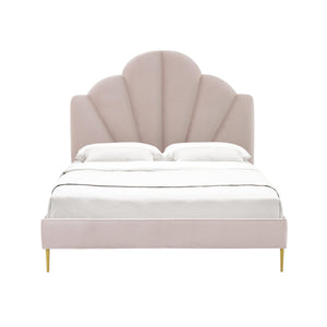 Bianca Blush Velvet Bed in Full