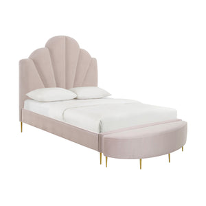 Bianca Blush Velvet Bed in Full