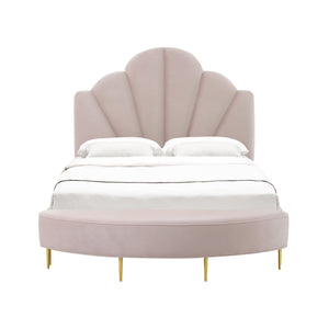 Bianca Blush Velvet Bed in Full