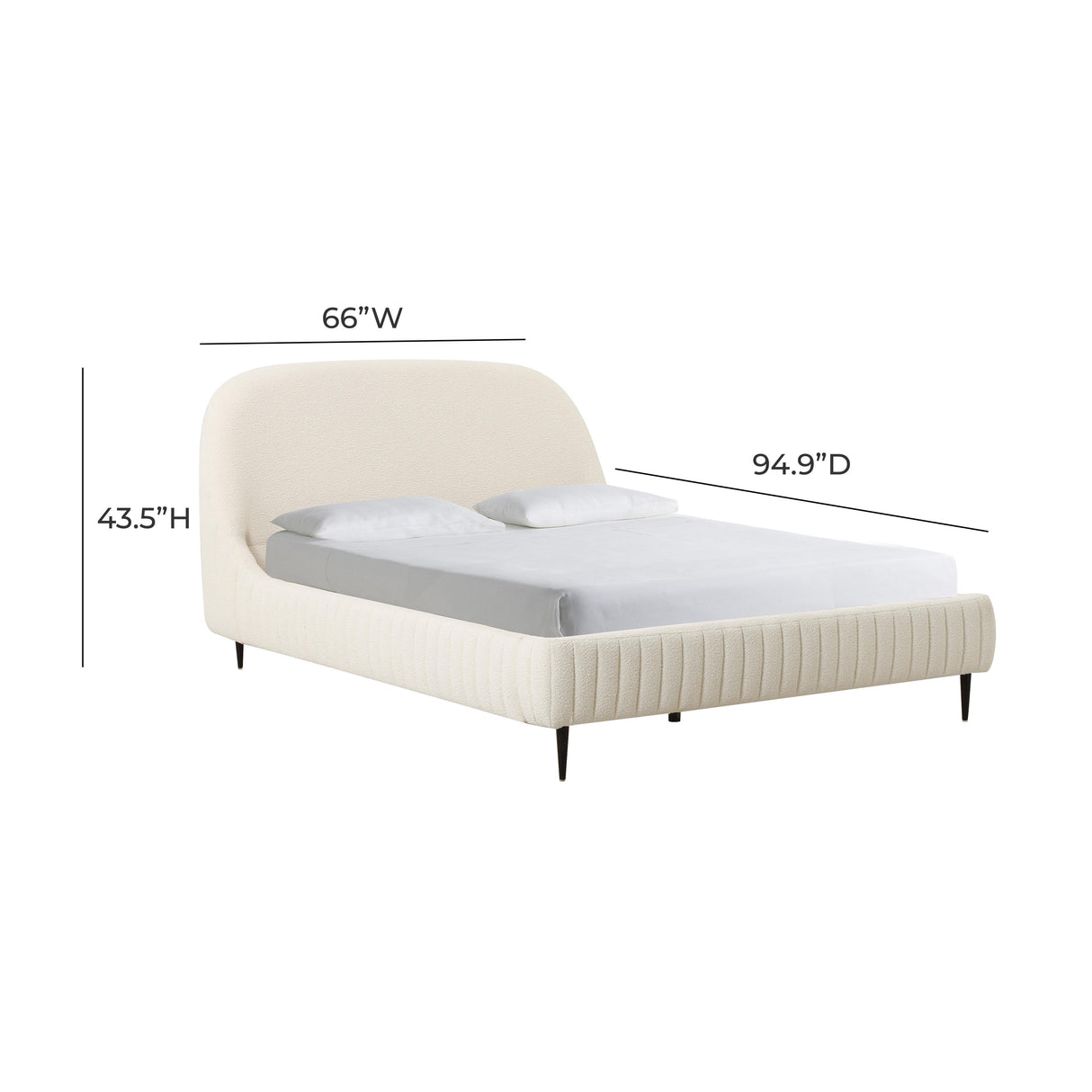 Denise Cream Boucle Bed in Queen