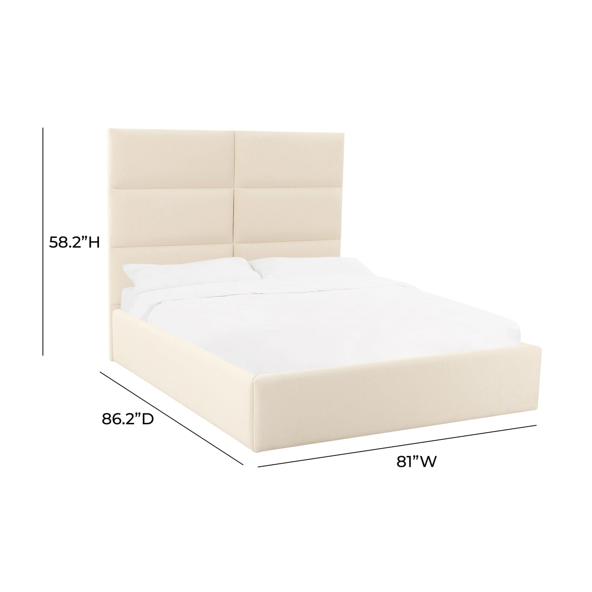 Eliana Cream Velvet King Bed