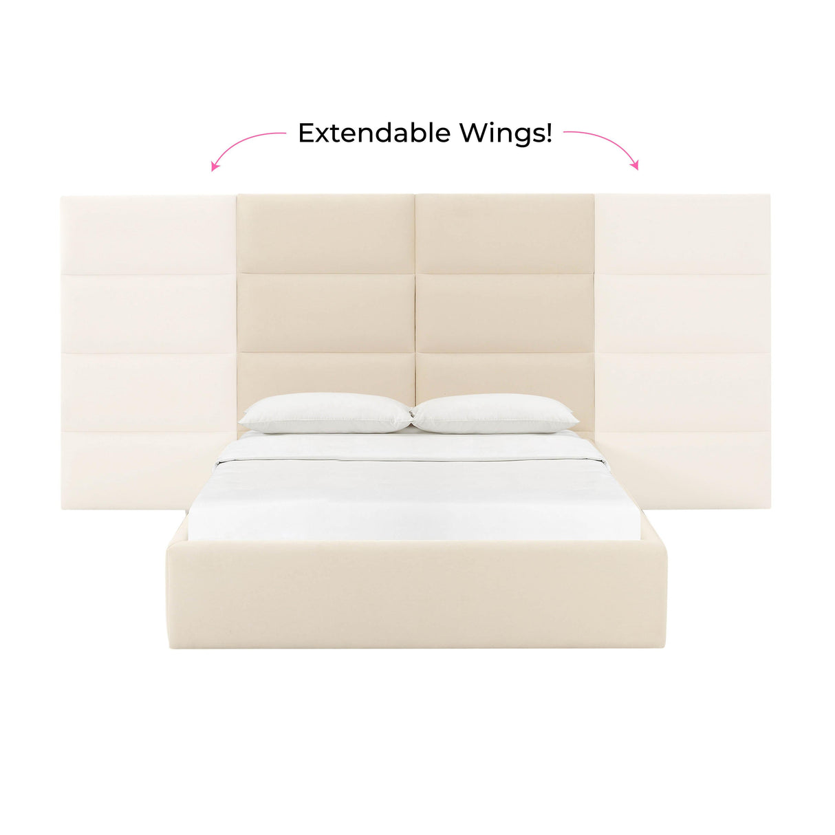 Eliana Cream Velvet Queen Wings (Set of 2)