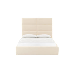 Eliana Cream Velvet Queen Bed