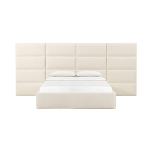 Eliana Cream Boucle Queen Bed with Wings