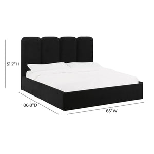 Palani Black Velvet Queen Bed