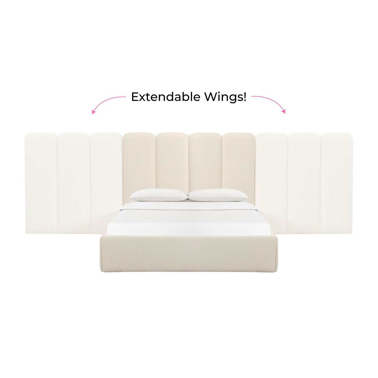 Palani Cream Boucle Wings - Queen or King (Set of 2)