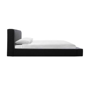 Olafur Black Linen Queen Bed