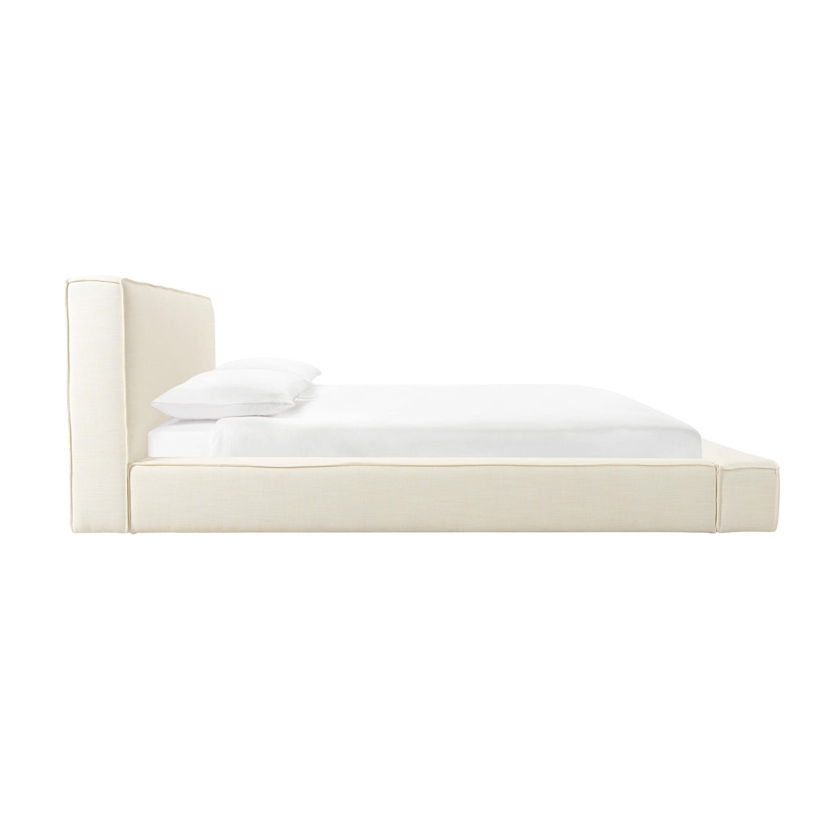 Olafur Cream Linen Queen Bed