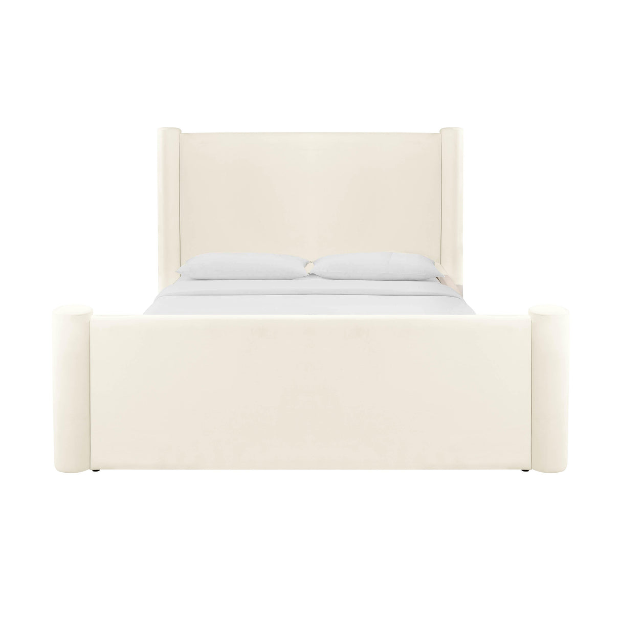 Athara Cream Velvet Queen Bed