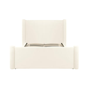 Athara Cream Velvet Queen Bed