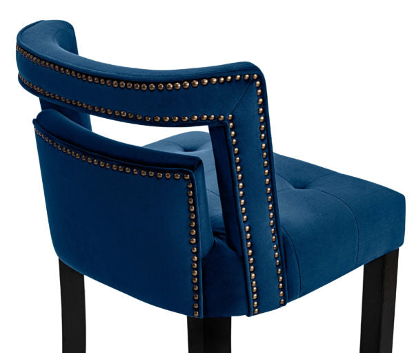 Hart Navy Velvet Counter Stool