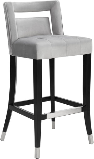 Hart Grey Velvet Bar Stool