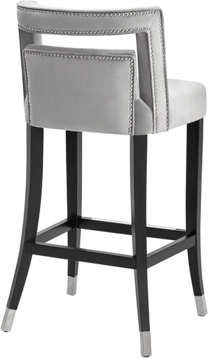 Hart Grey Velvet Bar Stool