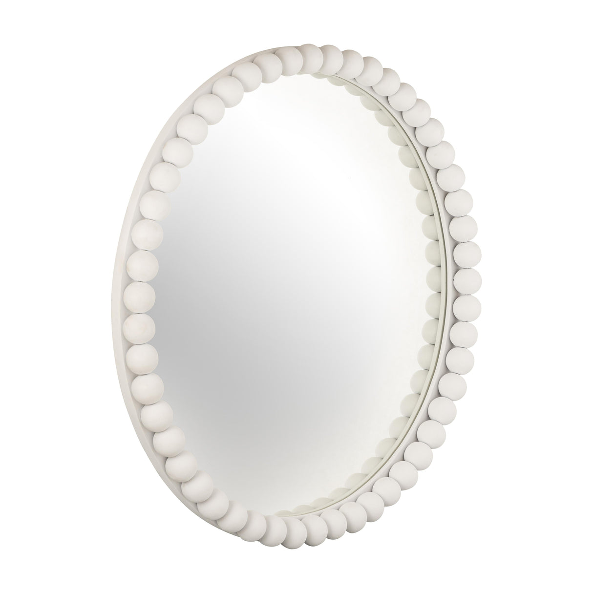 Baria White Wooden Mirror