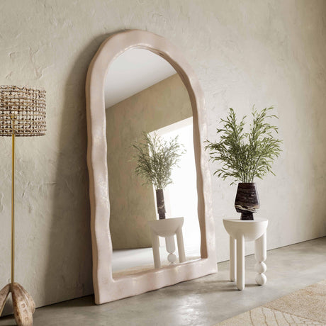 Kaia Cream Textured Floor Mirror