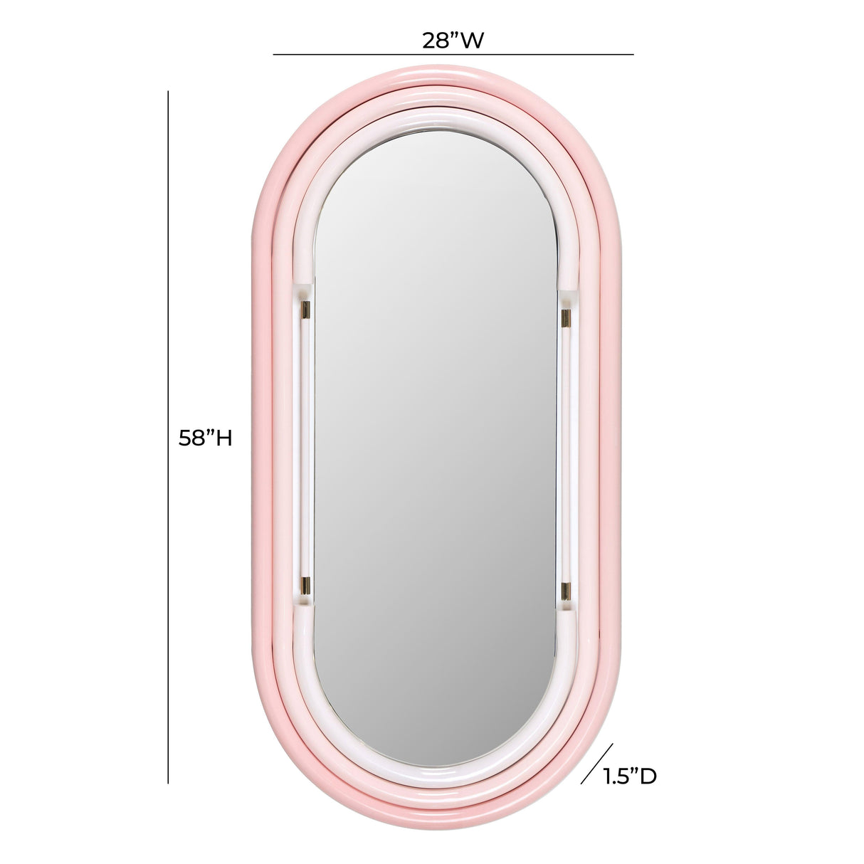 Neon Large Wall Mirror in Pink