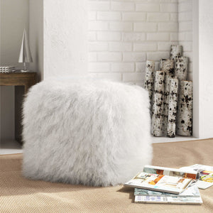 Tibetan Sheep White Pouf