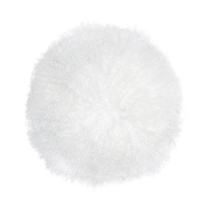 New Zealand White Sheepskin 16" Round Pillow